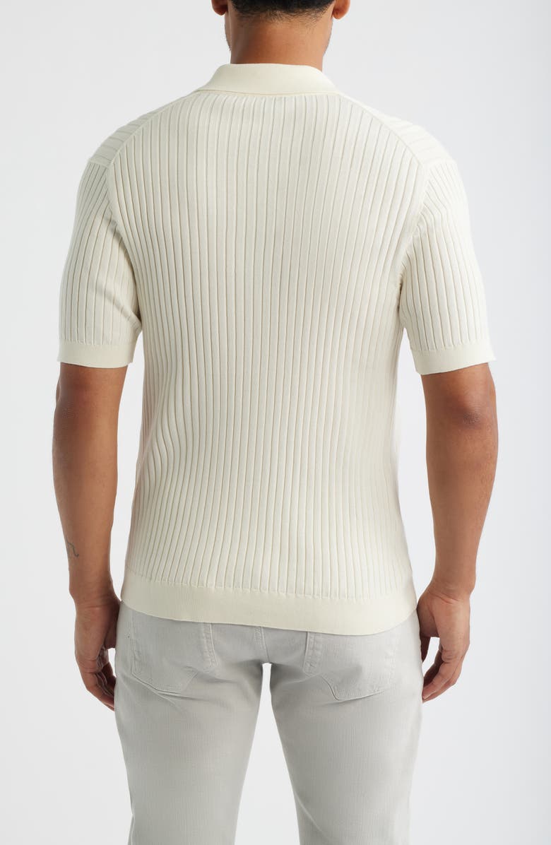 34 Heritage Short Sleeve Button-Up Cotton & Silk Sweater, Alternate, color, Silver Birch
