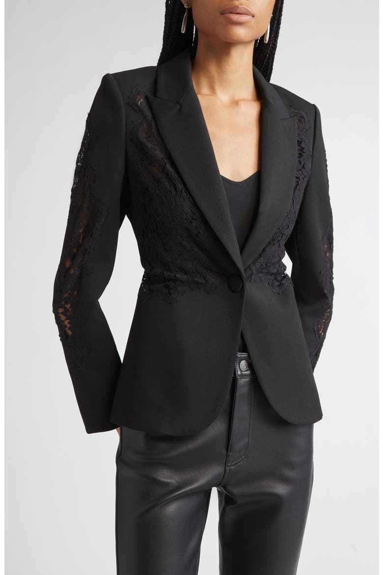 Clementine Lace Detail Jacket, Main, color, BLACK