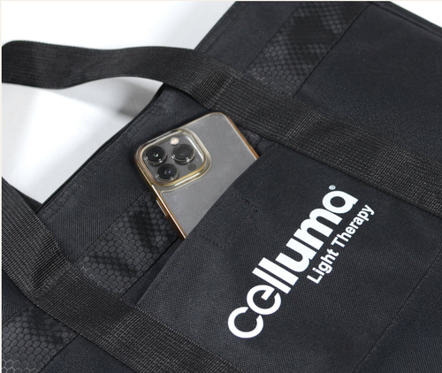 Celluma Premium Padded Tote Bag In Black With White Logo