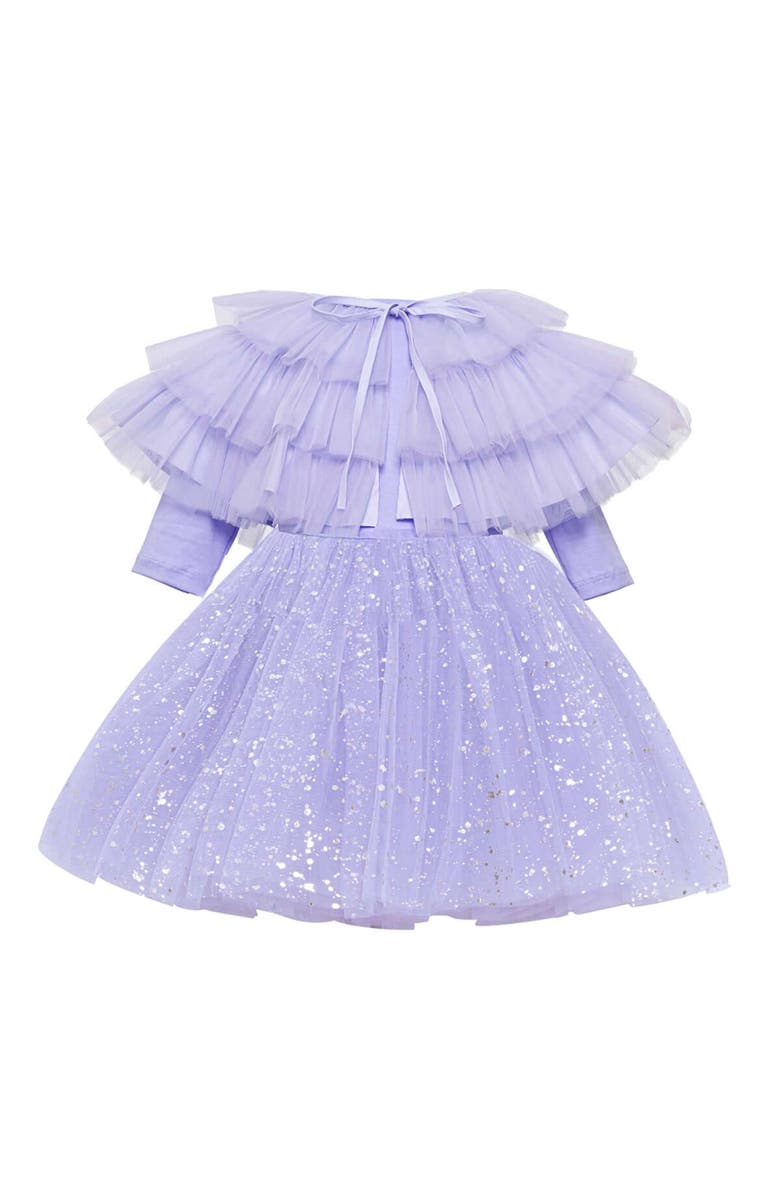 Mini Celebrities Shiny Tulle Dress Set, Alternate, color, Shiny Lilac