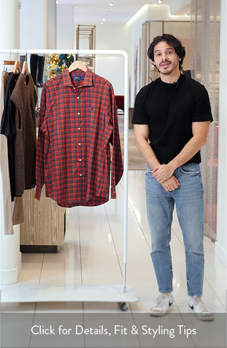 Classic Fit Plaid Cotton Twill Button-Up Shirt, sales video thumbnail