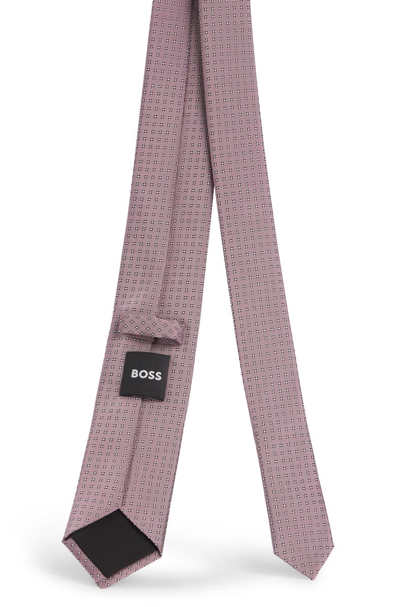 BOSS Neat Silk Blend Tie, Alternate, color, Light Pink