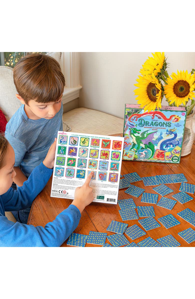 eeBoo Dragons Shiny Memory & Matching Card Game, Alternate, color, Multi