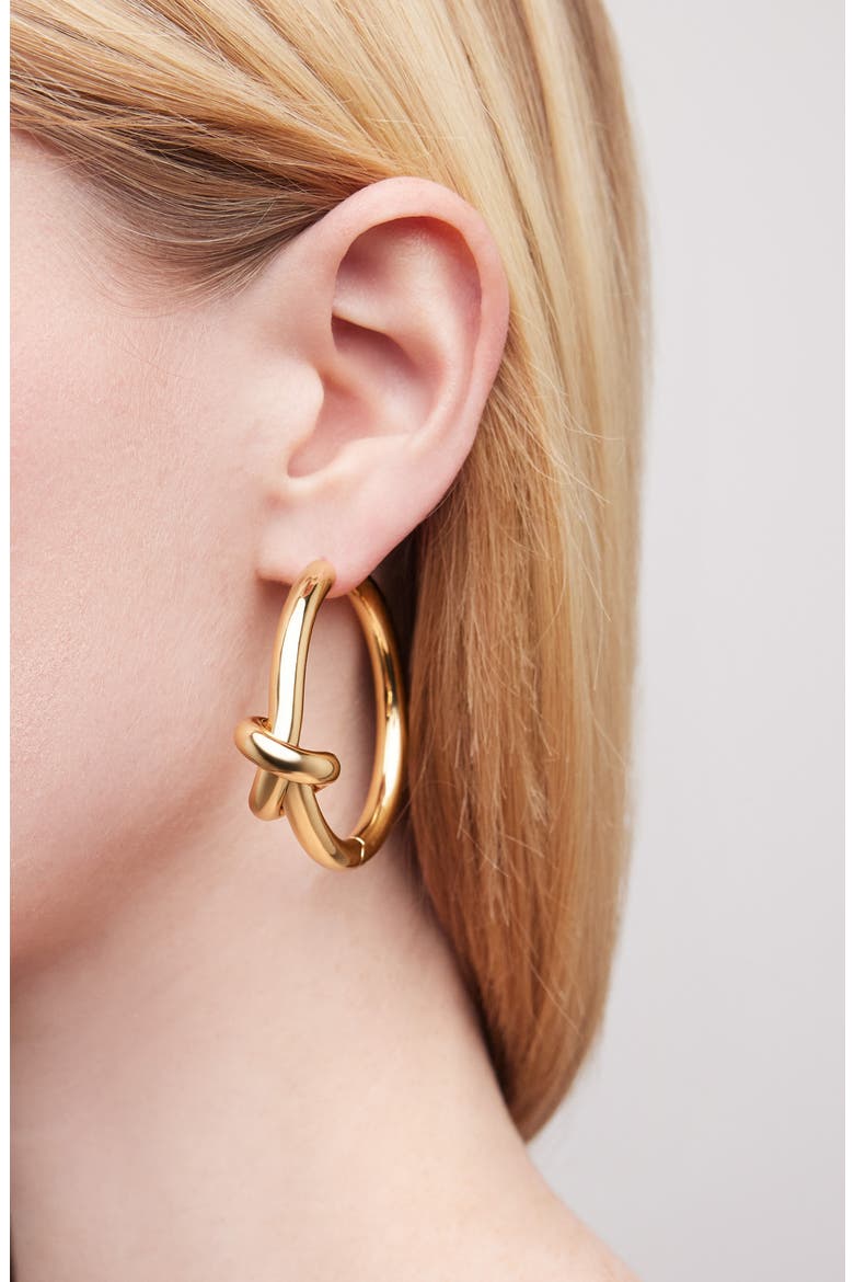 Knot Baby Hoop Earrings, Alternate, color, YELLOW GOLD
