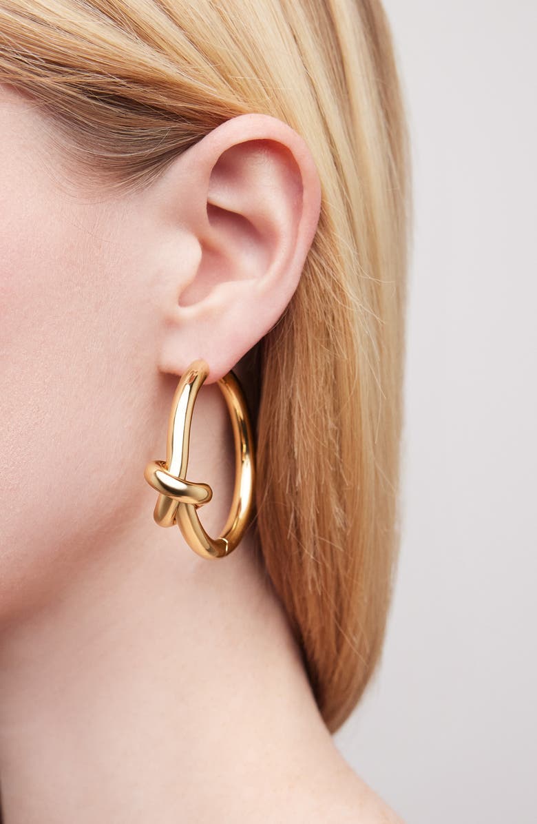 Jennifer Fisher Knot Baby Hoop Earrings, Alternate, color, Yellow Gold
