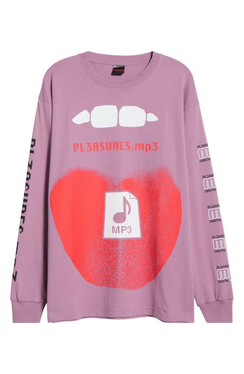 Pleasures Piracy Long Sleeve Cotton Graphic T-shirt In Purple