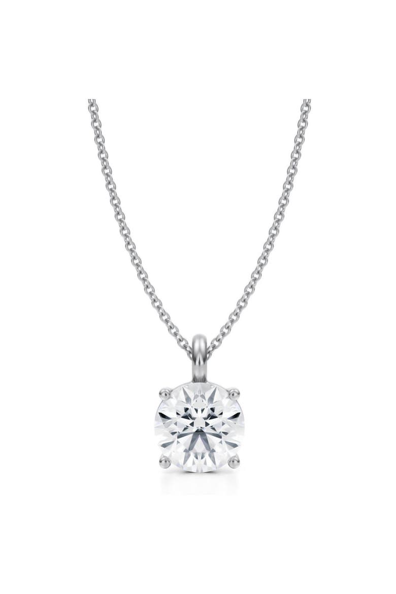 Round Solitaire Lab Diamond Pendant Necklace 14K 2.00ct, Main, color, White Gold