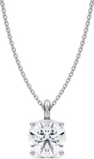 ALLUREZ Round Solitaire Lab Diamond Pendant Necklace 14K 2.00ct
