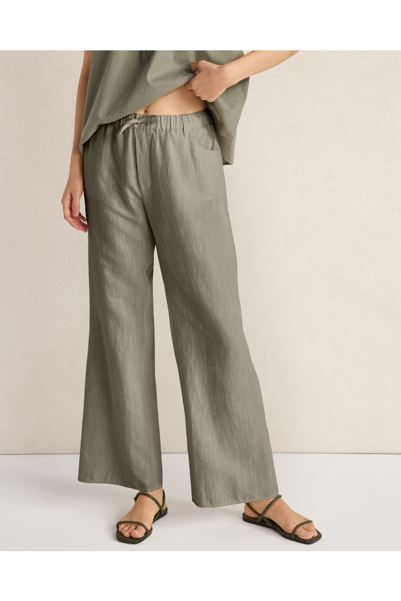 Organic Cotton Linen Drawstring Pants, Main, color, Vetiver