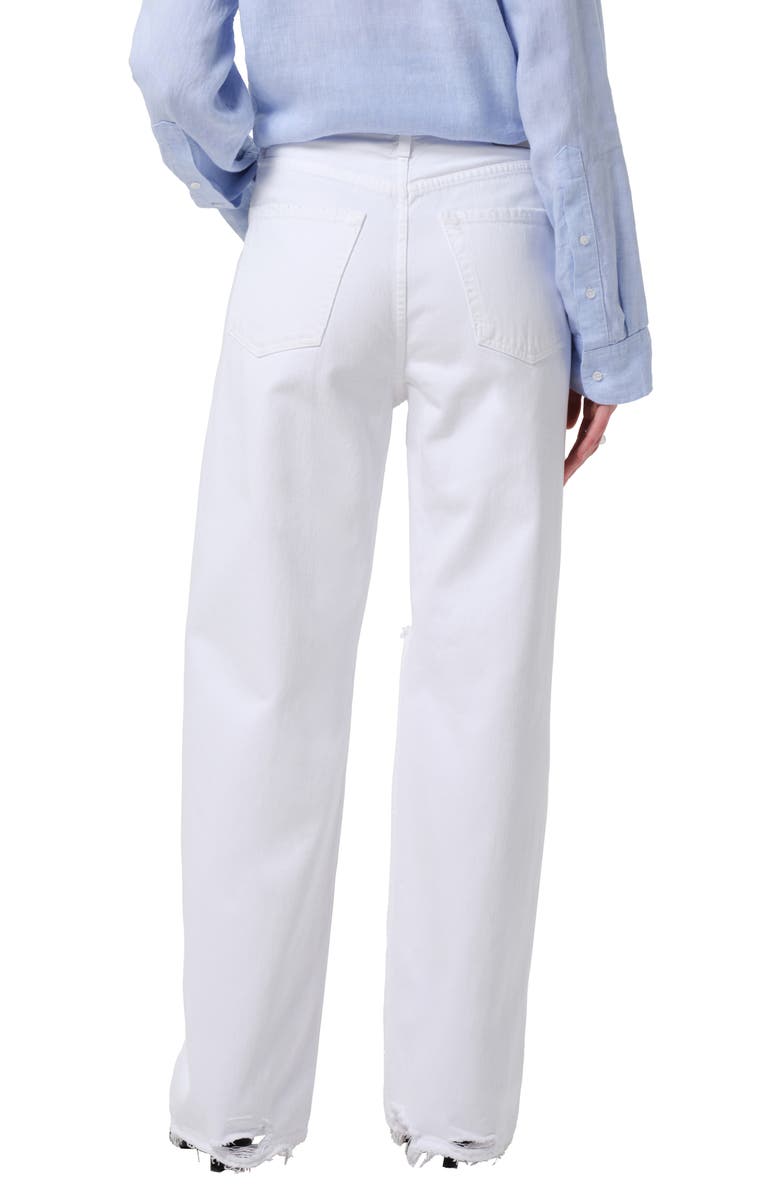 Citizens of Humanity Ayla Ripped Baggy Wide Leg Jeans, Alternate, color, Zinc (White)