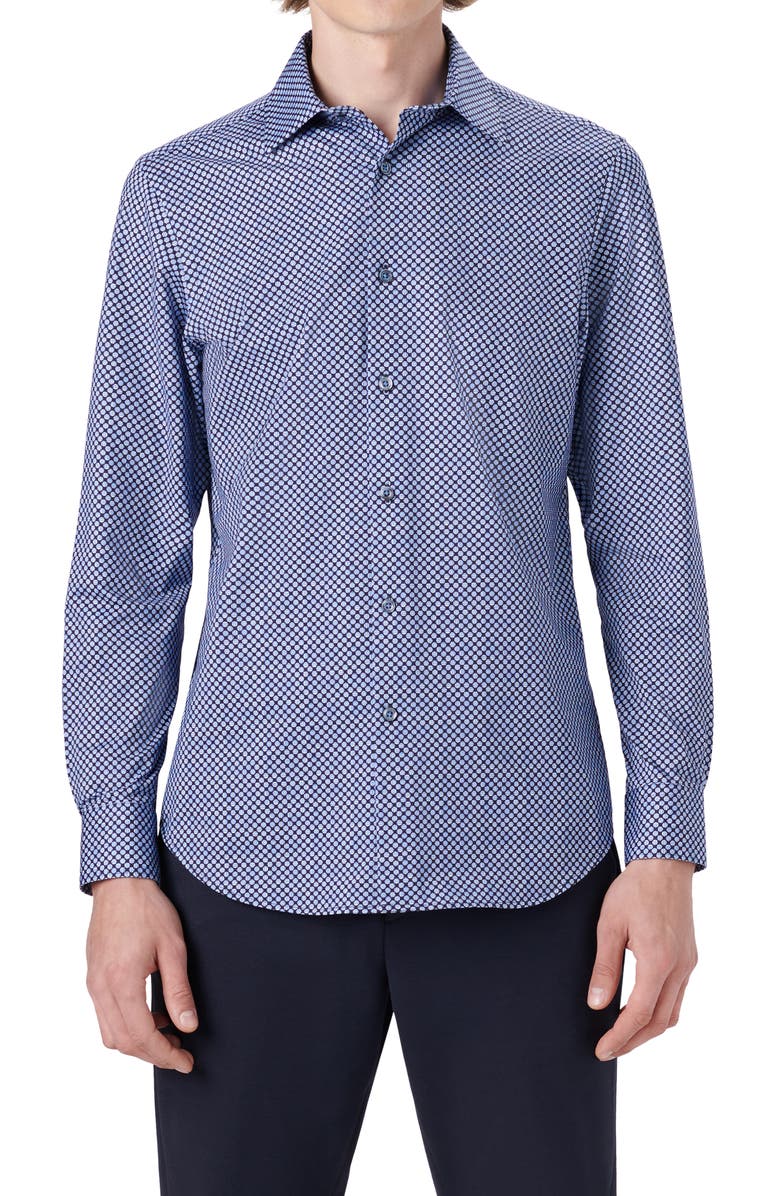 Bugatchi OoohCotton<sup>®</sup> Microdot Button-Up Shirt, Main, color, 