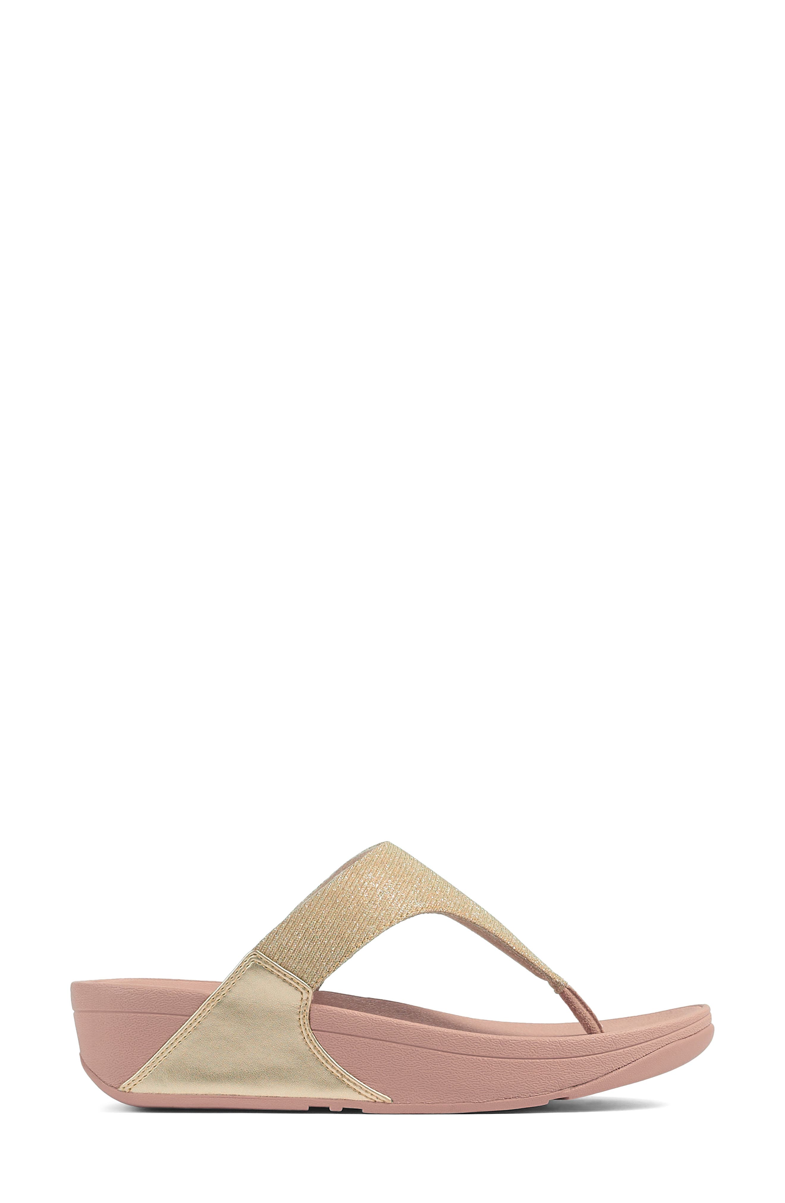 Lulu Shimmerlux Flip Flop, Alternate, color, PLATINO
