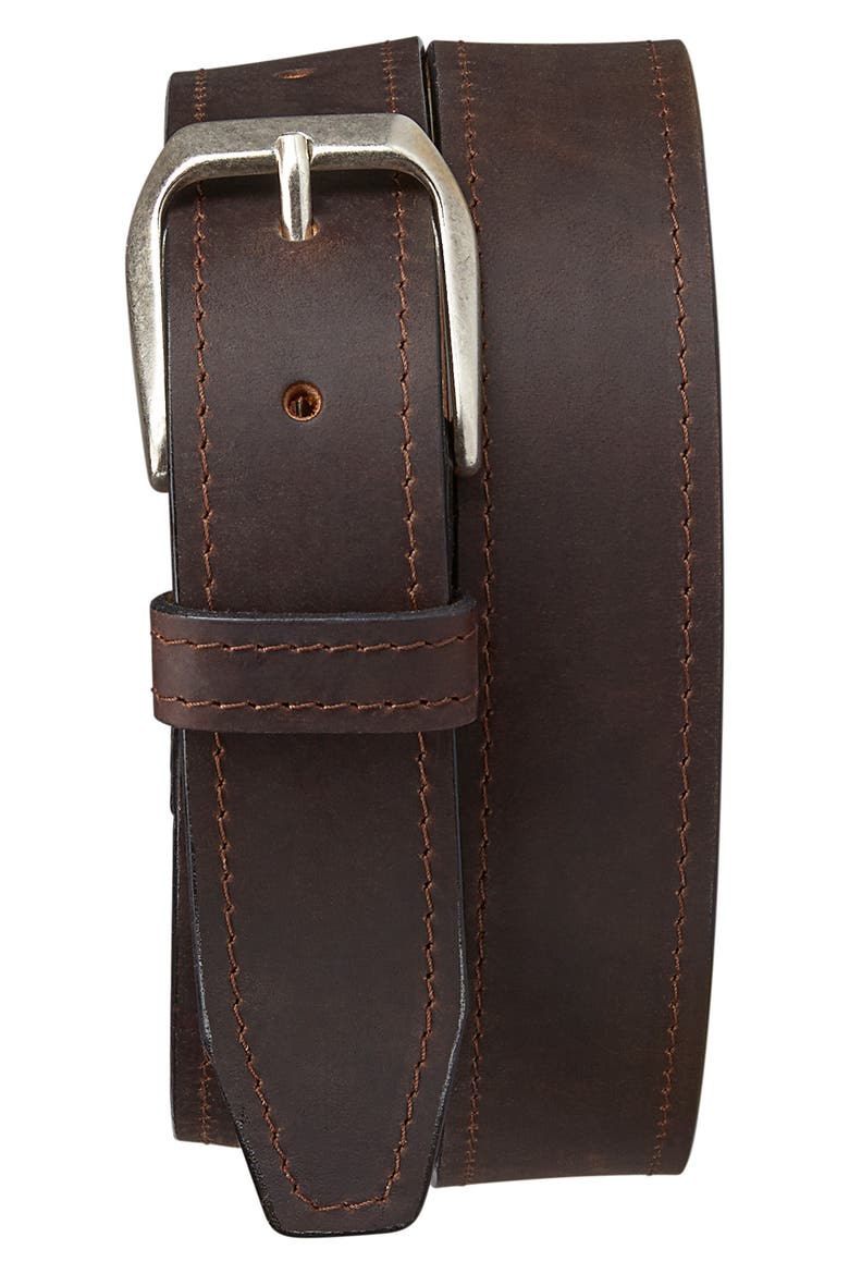 Darby Leather Belt, Main, color, BROWN