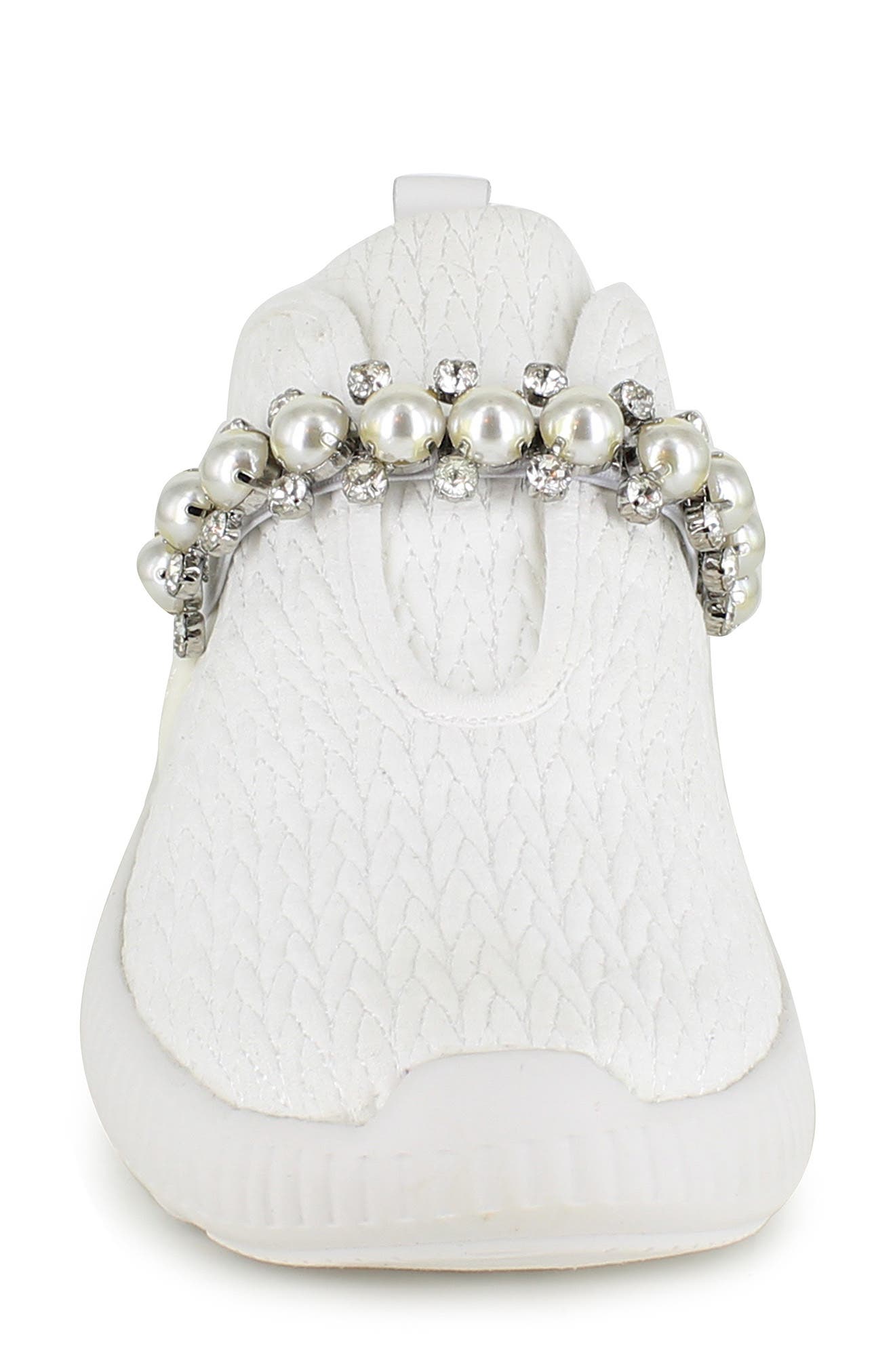 National Comfort Kenzey Embellished Slip-On Sneaker, Alternate, color, White Suede