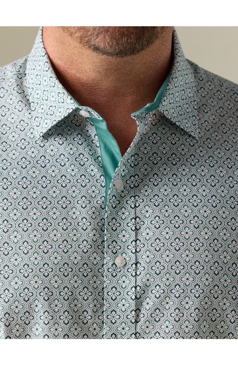 Synrgy by DXL Big & Tall Quatrefoil Pattern Sport Shirt V2, Alternate, color, Green