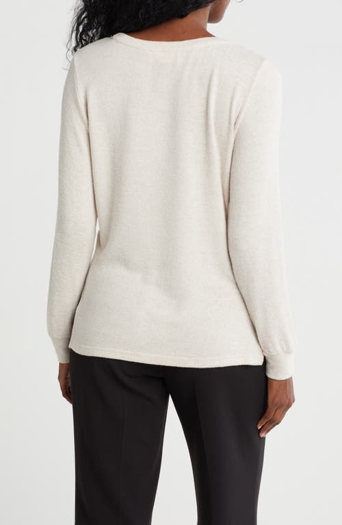 By Design Mavis Zip Pocket Pullover In Oatmeal