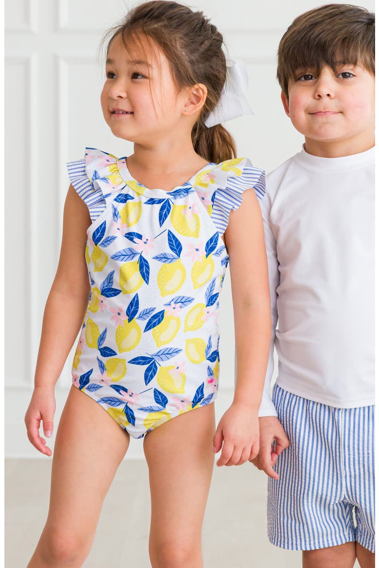 Lemon Capri Ruffle One-Piece Swimsuit, Alternate, color, YELLOW