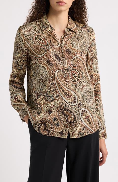 The Pria Silk Blend Printed Shirt