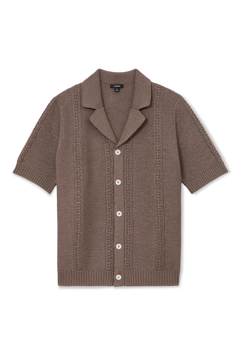 Rafael Short Sleeve Sweater, Alternate, color, TAUPE BROWN