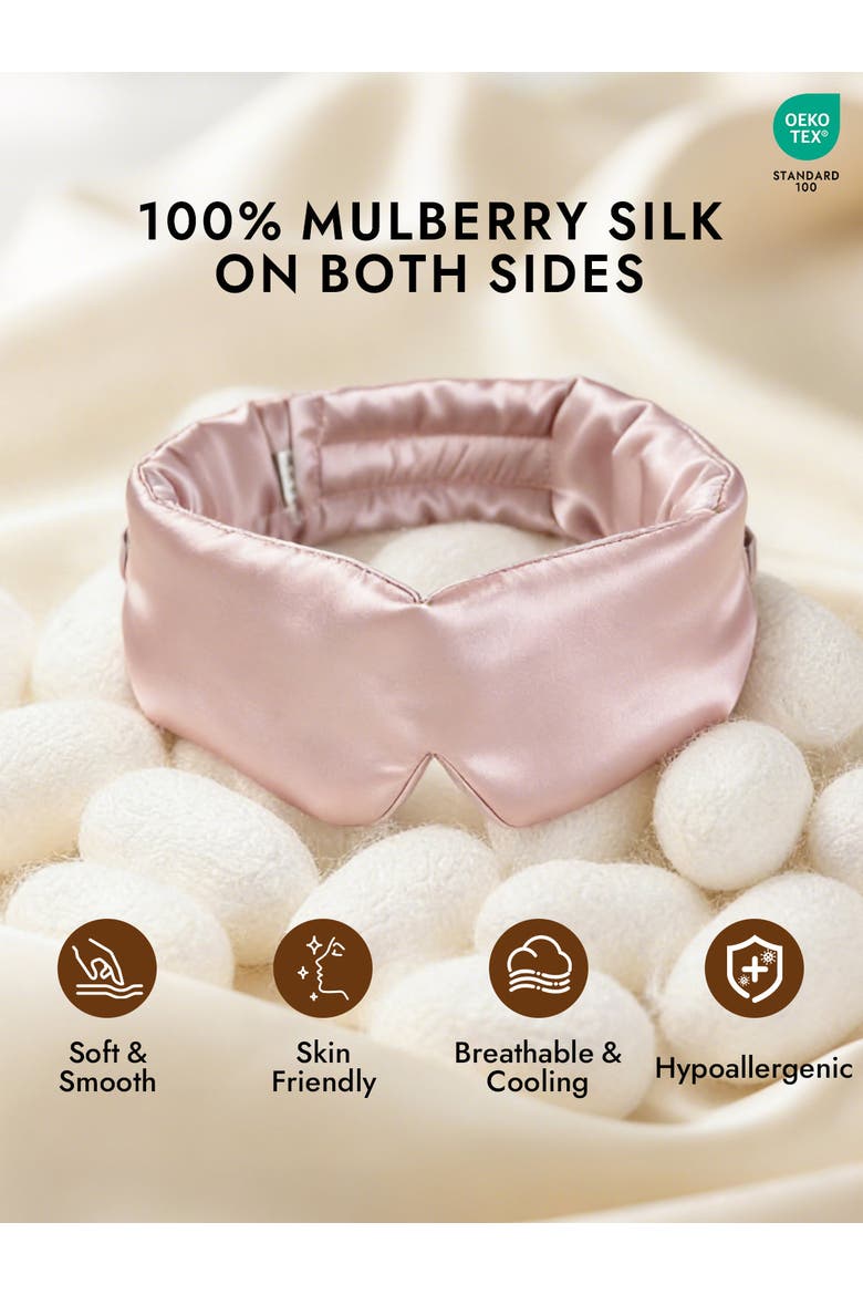 Elegant One Piece Silk Sleep Eye Mask, Alternate, color, LightPink