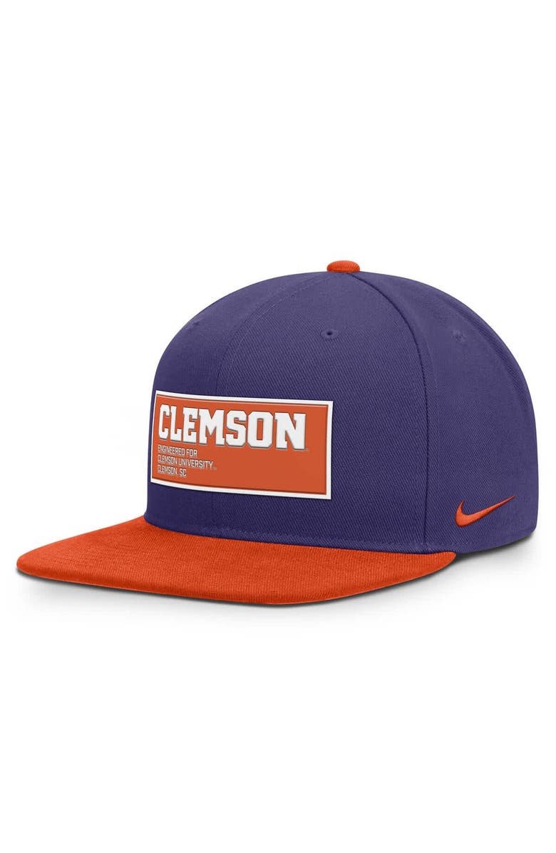 Nike Men's Nike Purple/Orange Clemson Tigers 2025 On-Field Patch Pro Dri-FIT Snapback Hat, Main, color, Purple