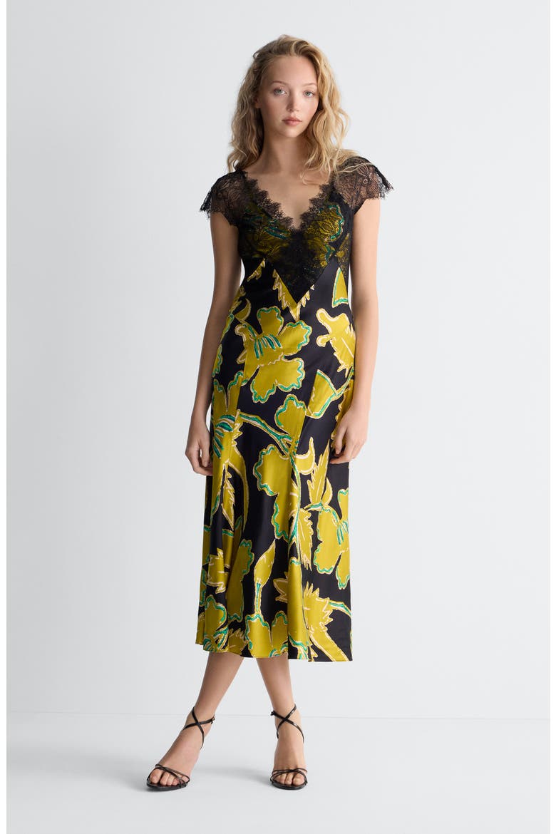 Verity Lace Trim Midi Dress, Alternate, color, CERA FLOWER GIANT UPDATE BRINE