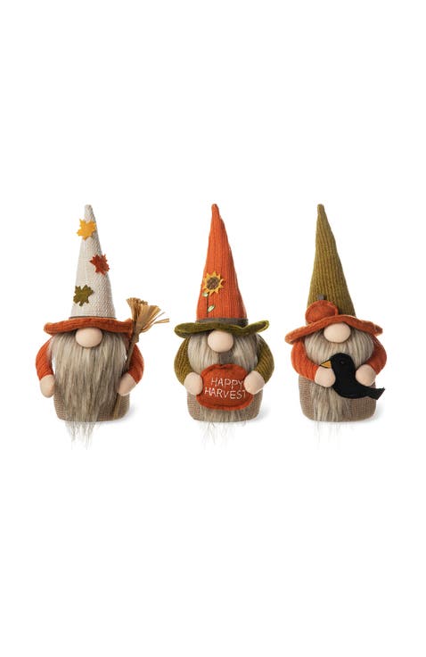 Set of 3 Fall Fabric Gnomes