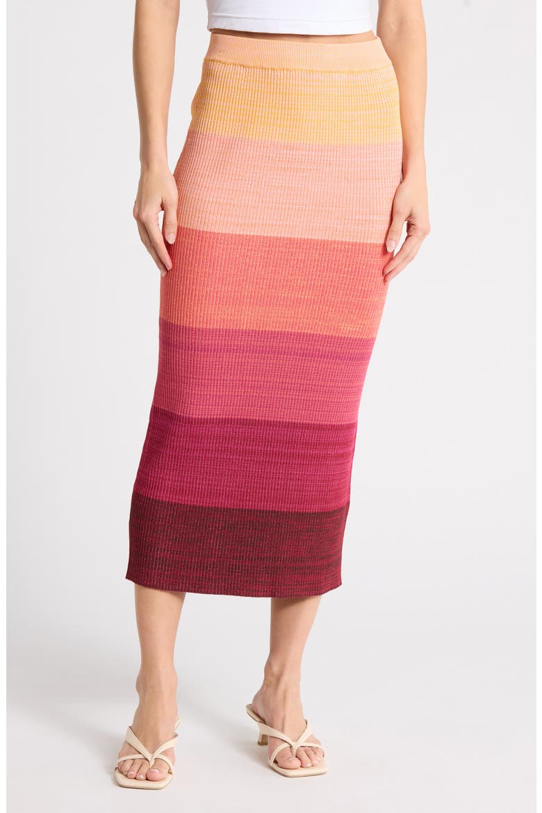 Colorblock Sweater Skirt, Main, color, R627 SUNSET