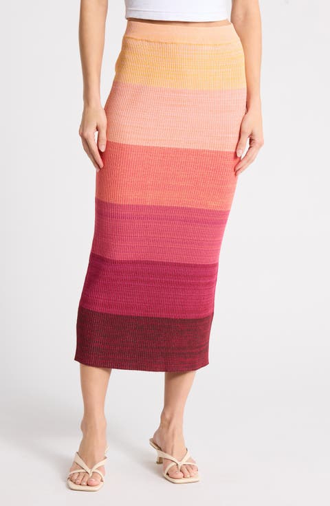 Colorblock Sweater Skirt