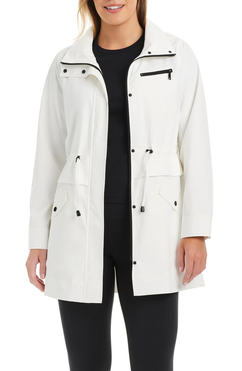 Vince Camuto Water Resistant Hooded Jacket, Alternate, color, Spring White