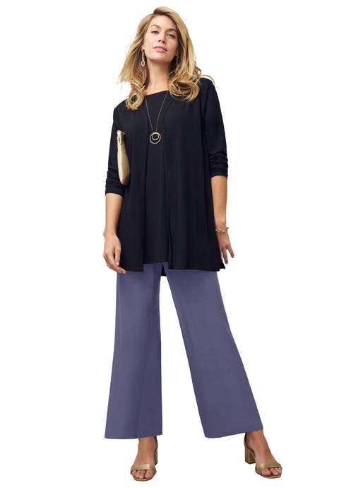 Everyday Stretch Knit Wide Leg Pant (Plus Available)