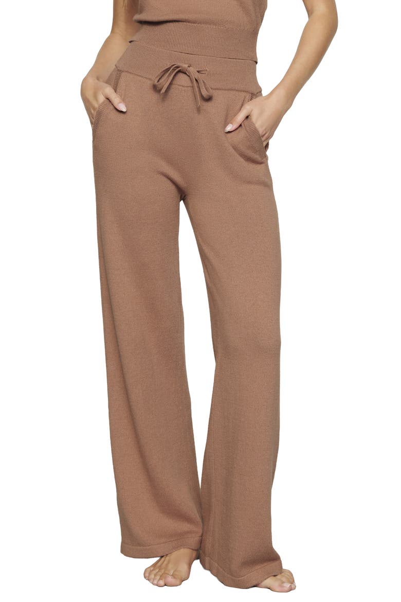 Wide Leg Lounge Sweater Pants, Main, color, HAZELNUT