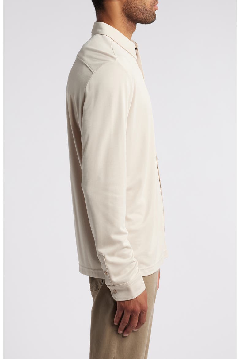 Vintage Wash Knit Button-Up Shirt, Alternate, color, TAN