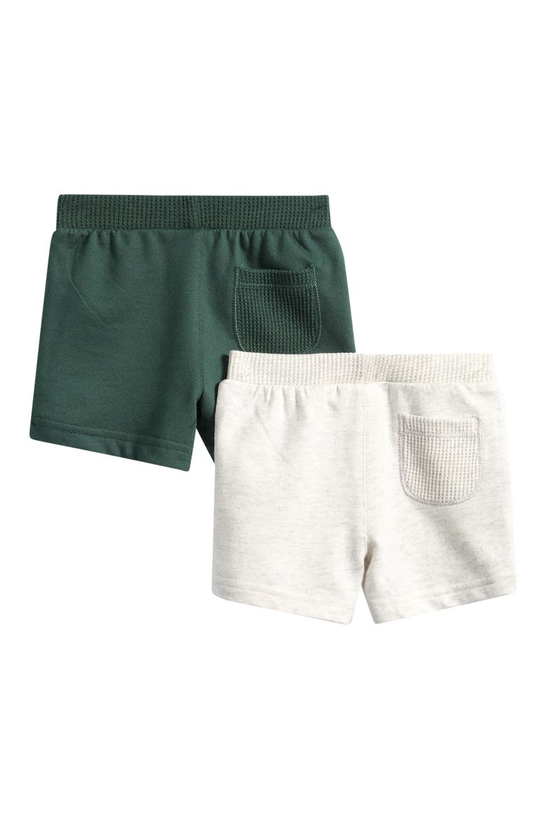 2-Pack Organic Cotton Drawstring Shorts, Alternate, color, GREEN GREY