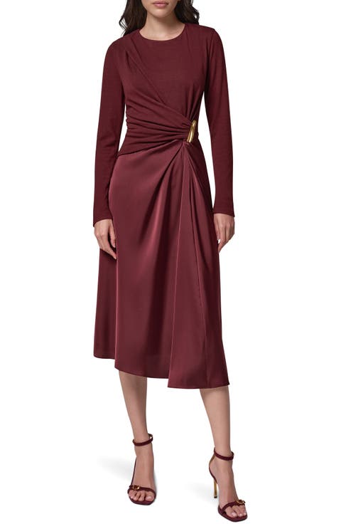 Hardware Waist Long Sleeve Dress