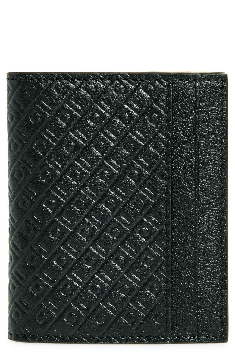 FERRAGAMO Mini Gancio Embossed Leather Bifold Wallet, Main, color, Nero Nero X Mod
