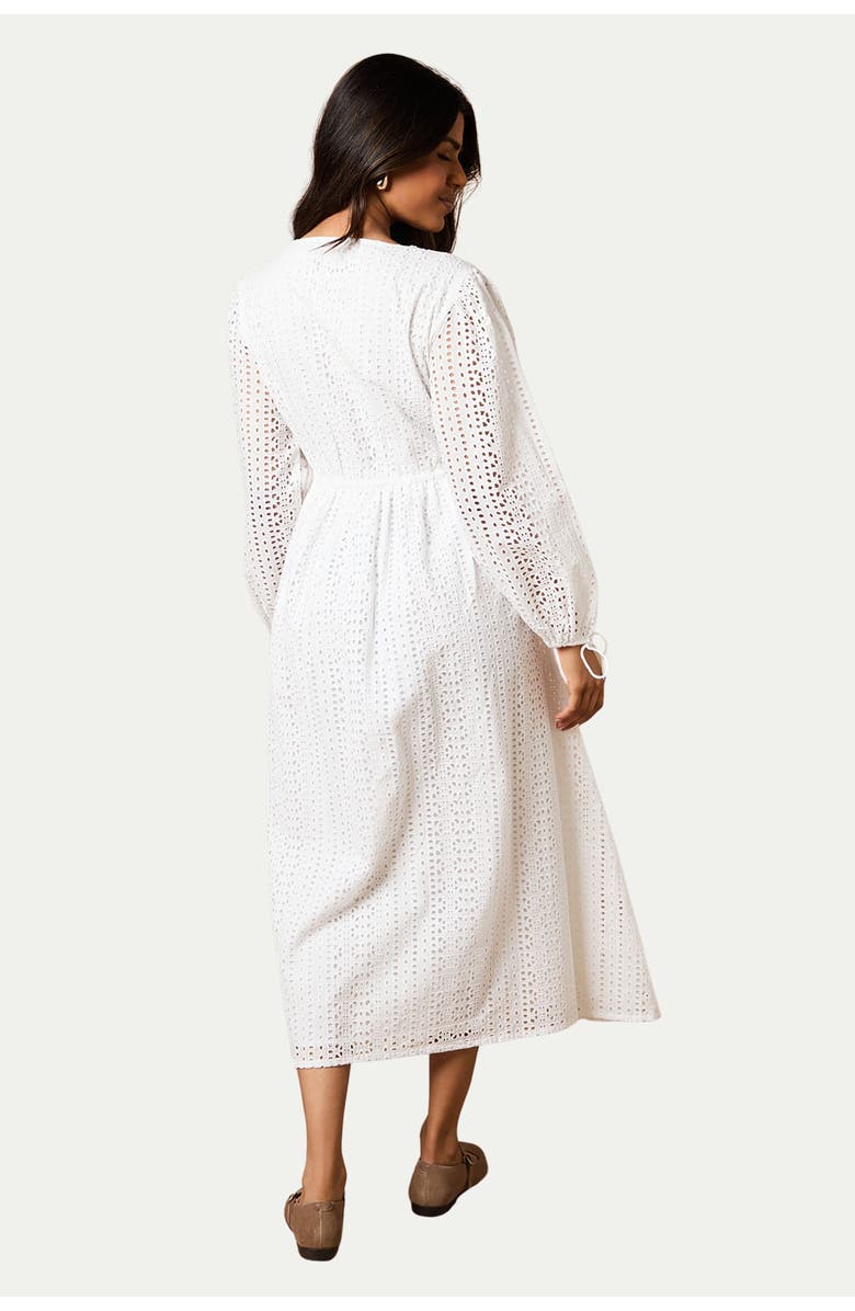 Oasis Petite Front Puff Sleeve Midi Dress, Alternate, color, White