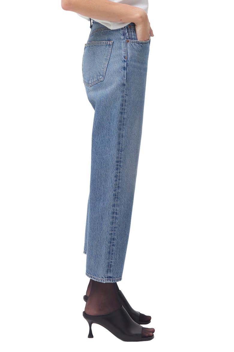 '90s Crop Loose Straight Leg Organic Cotton Jeans, Alternate, color, PASSENGER MD INDIGO
