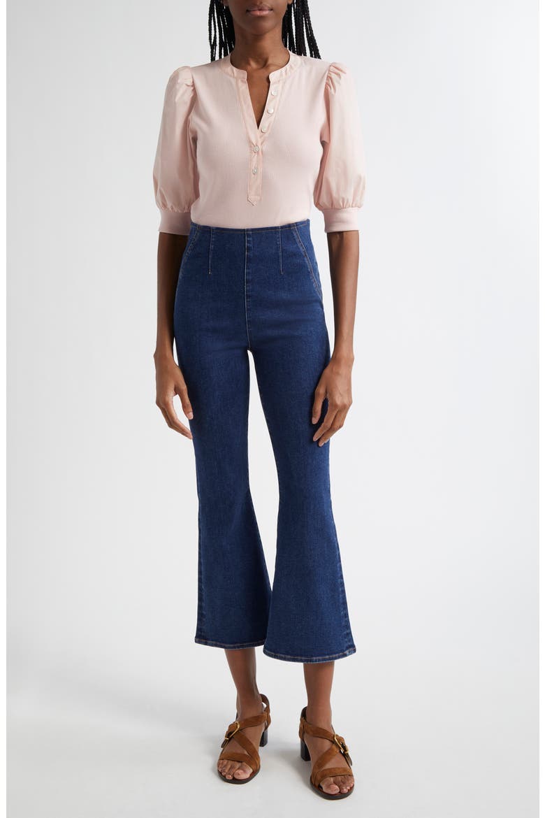 Carson Off-Duty High Waist Ankle Flare Jeans, Alternate, color, BRIGHT BLUE