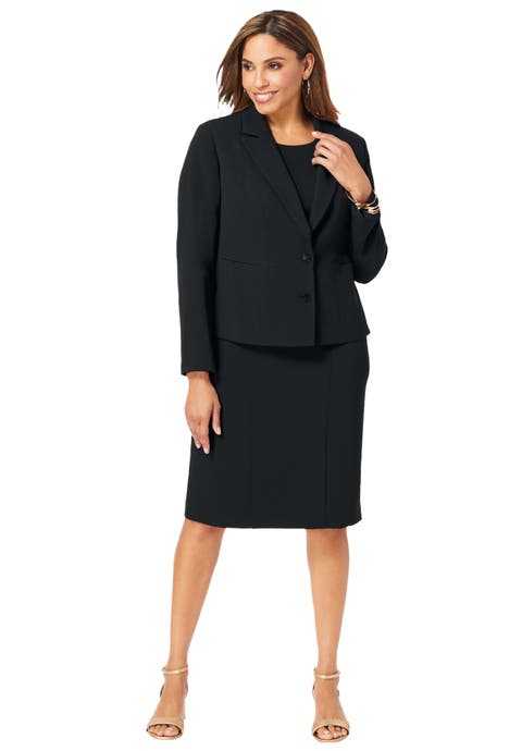 2-Piece Stretch Crepe Single-Breasted Jacket Dress (Plus Available)