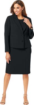 Jessica London Stretch Crepe Single-Breasted Jacket Dress