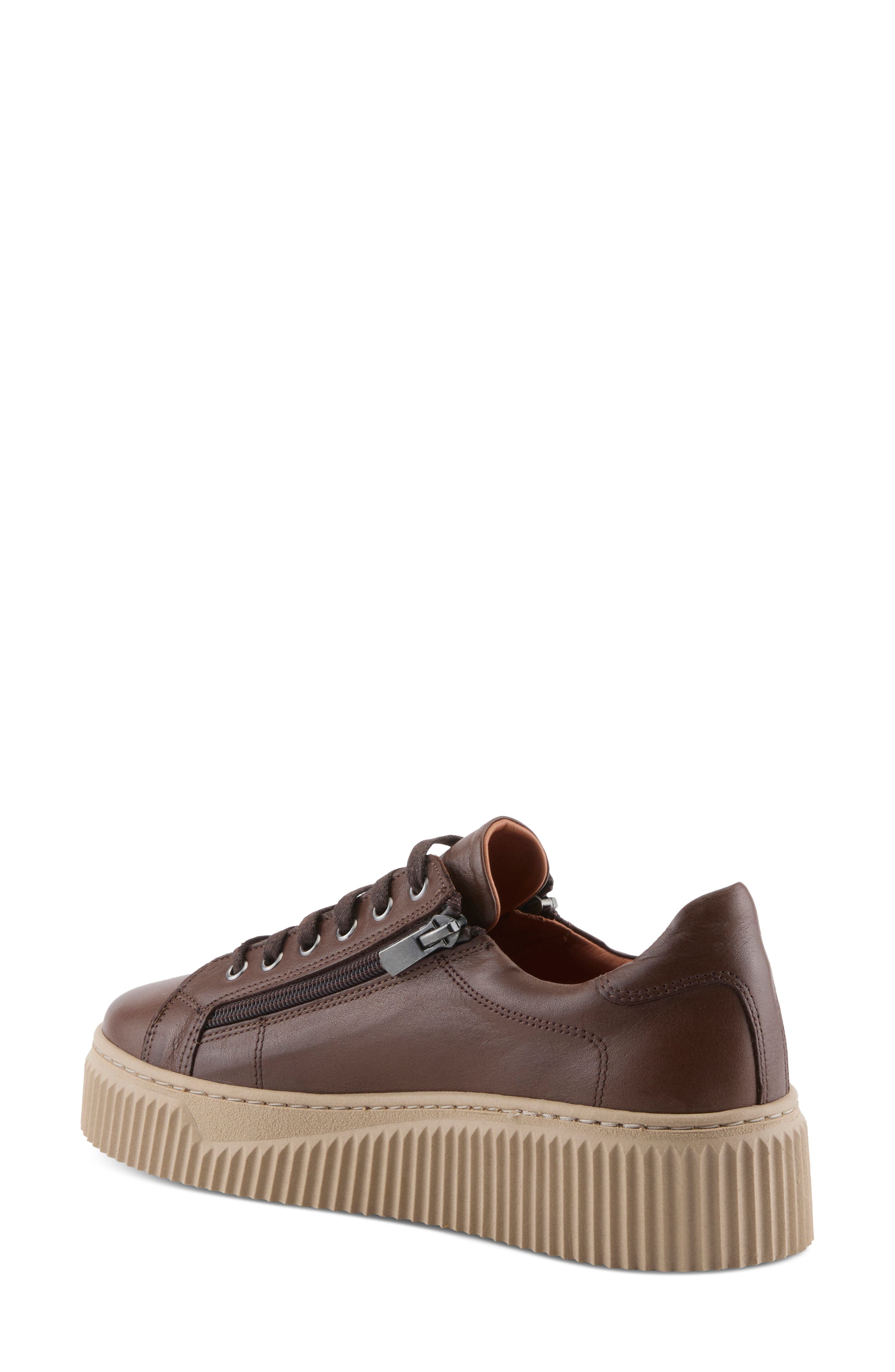 Vibe Leather Sneaker, Alternate, color, BROWN