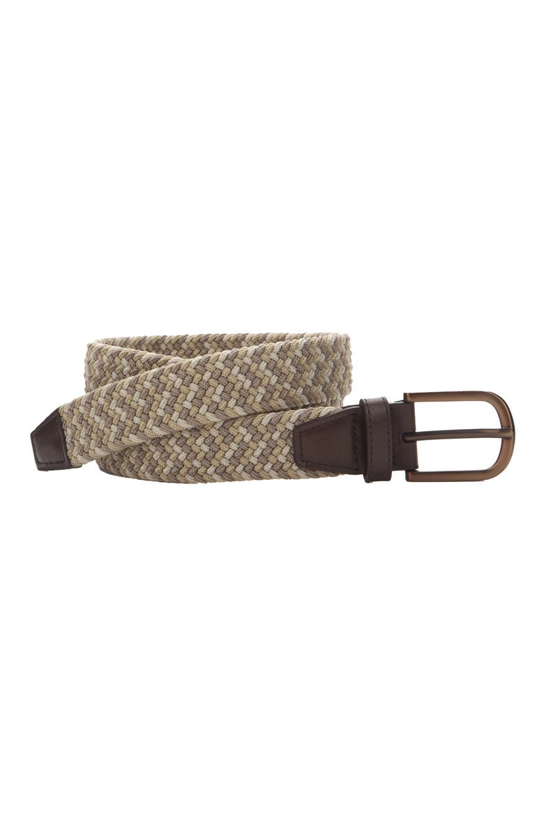 Woven Stretch Knit Belt, Main, color, TAN MULTI