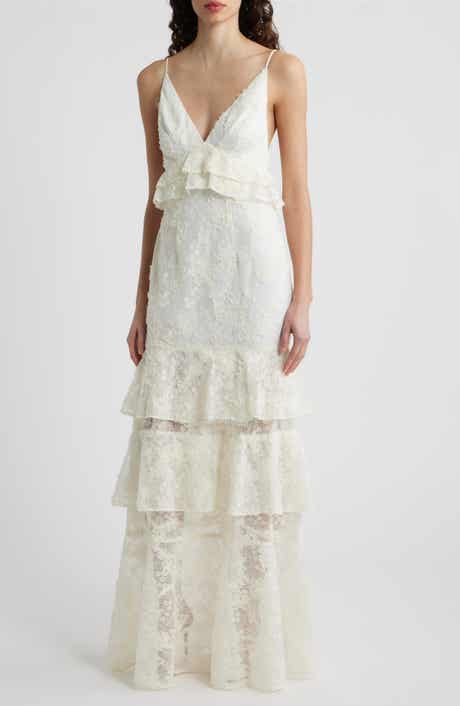 Eris Floral Lace Tiered Gown