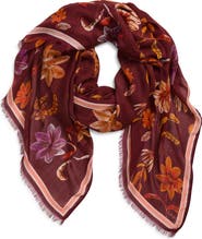 Echo Autumn Floral Fringe Scarf