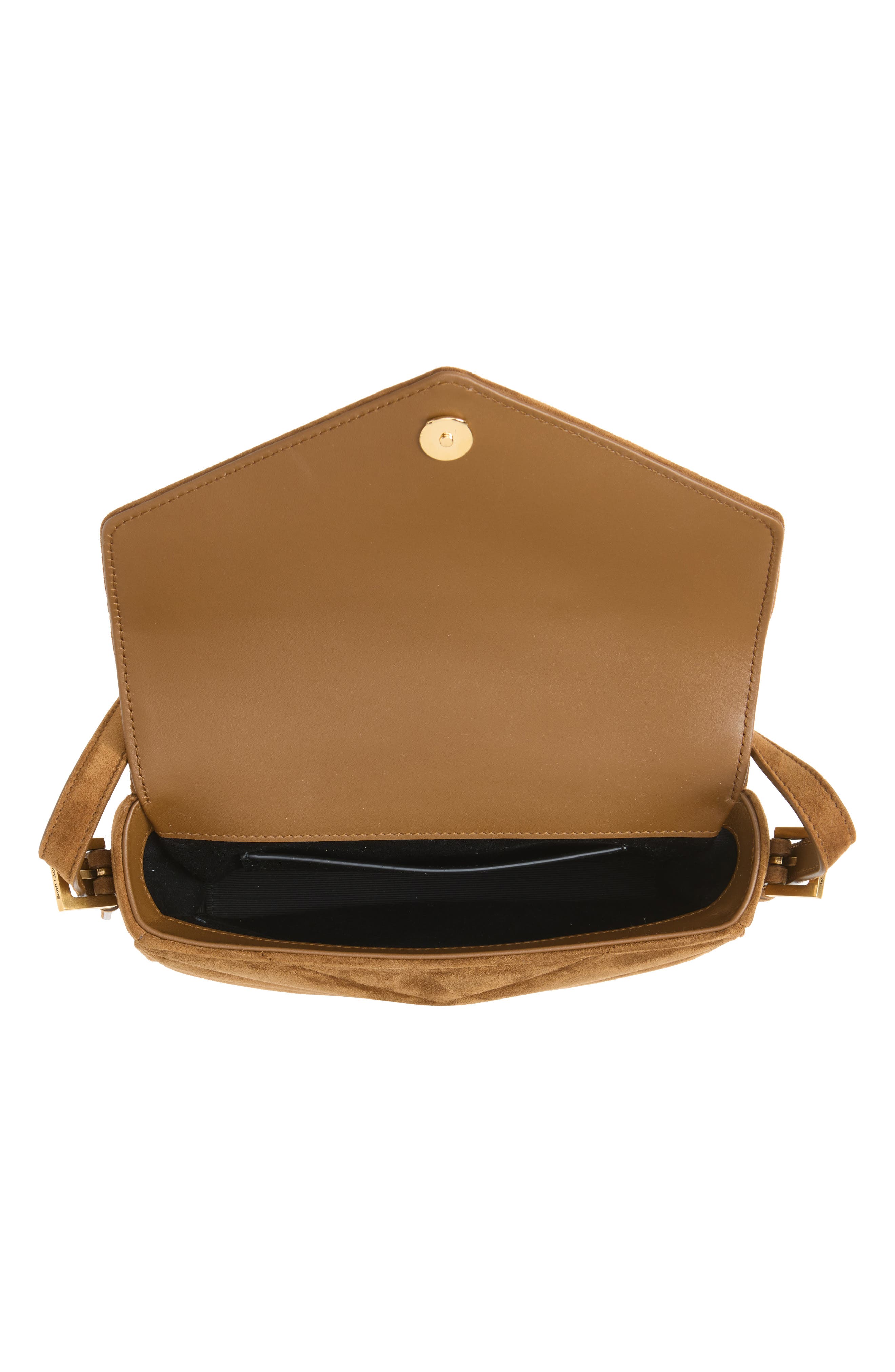 Toy Loulou Matelassé Suede Crossbody Bag, Alternate, color, CARAMEL COGNAC