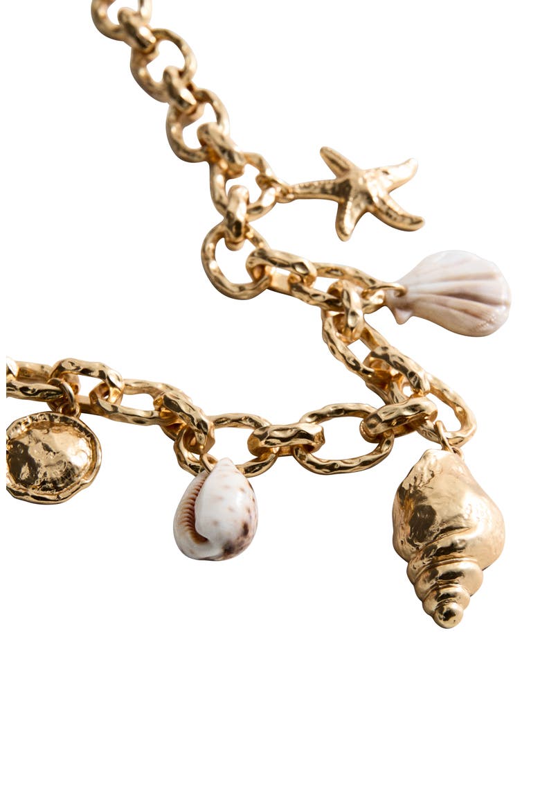 Sea Shell Charm Necklace, Main, color, GOLD