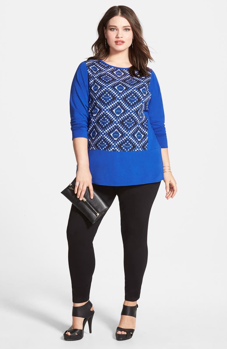 Vince Camuto High Waist Ponte Knit Leggings, Alternate, color, Rich Black