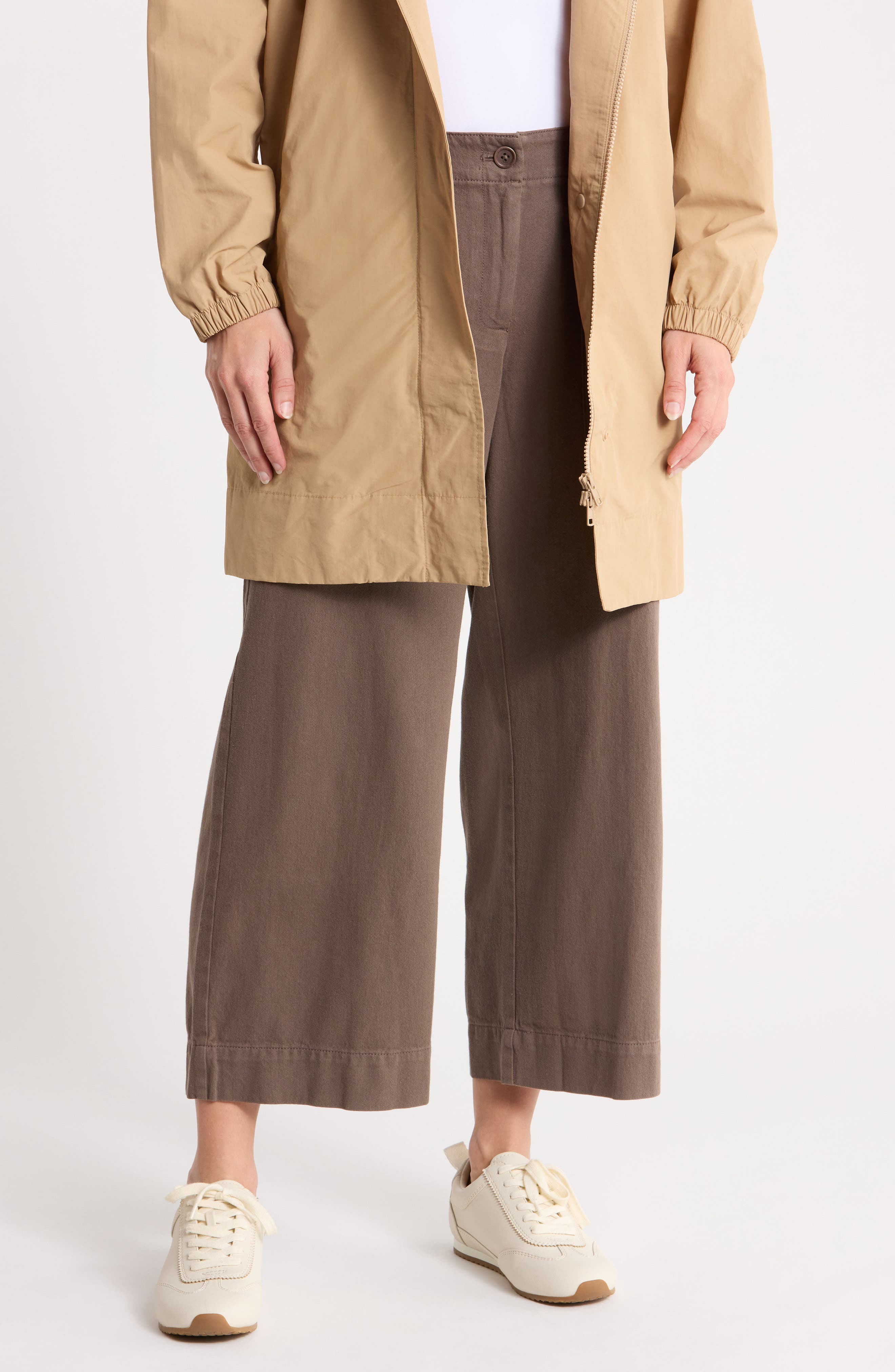 Organic Cotton Wide Leg Cropped Pants