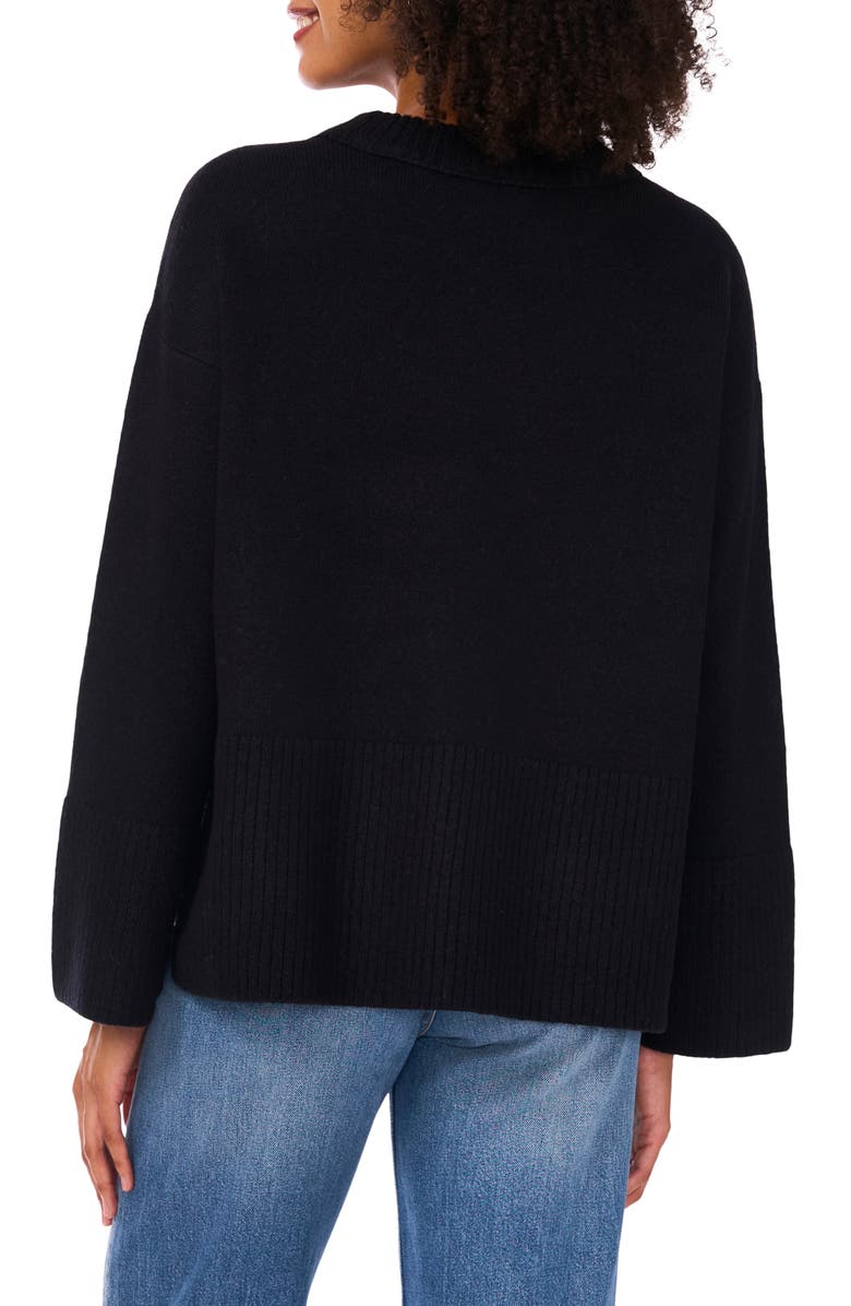 Vince Camuto Relaxed Crewneck Sweater, Alternate, color, Rich Black